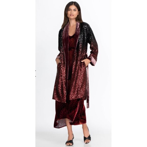 NWT Johnny Was Bohemian Glam Ombre Sequin Alicia Kimono L - Picture 2 of 13